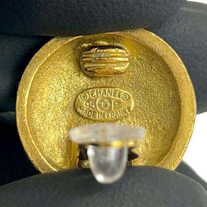 Chanel Vintage Coco Mark Motif GP Earrings Ear Cuff Accessory Gold 95P