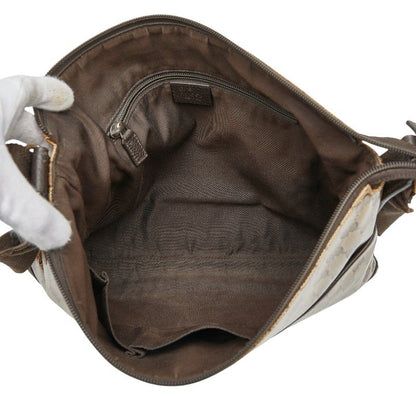 Gucci GG Crystal Crossbody Shoulder Bag Beige Brown PVC Leather Women's