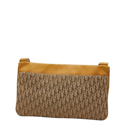Dior Trotter Crossbody Shoulder Bag Beige Canvas Leather Women's Dior