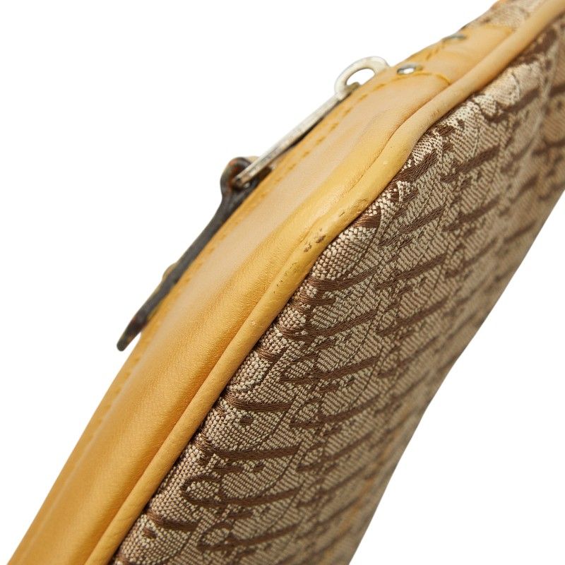 Dior Trotter Crossbody Shoulder Bag Beige Canvas Leather Women's Dior