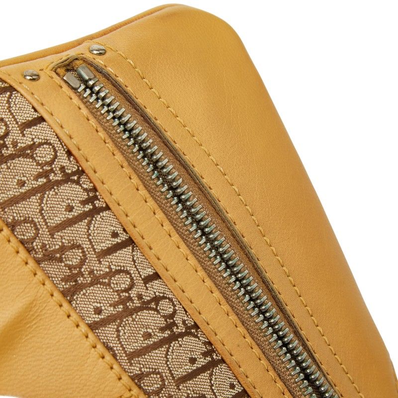 Dior Trotter Crossbody Shoulder Bag Beige Canvas Leather Women's Dior