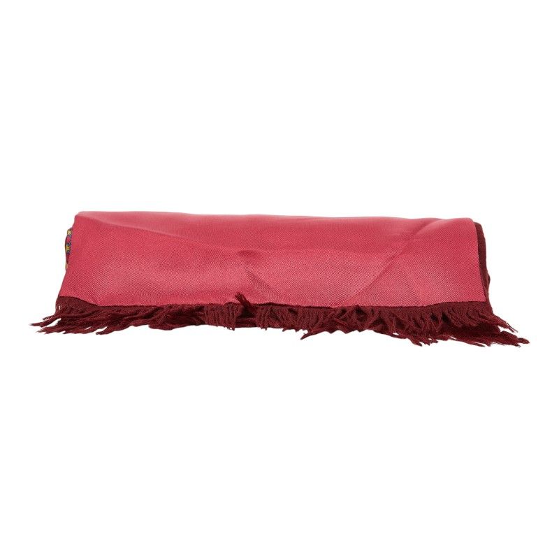 Hermes Double Face Bordeaux Wine Red Silk Cashmere Women's Hermes