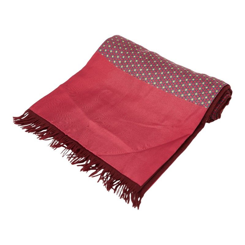 Hermes Double Face Bordeaux Wine Red Silk Cashmere Women's