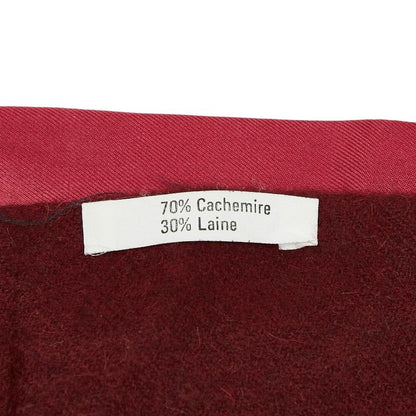 Hermes Double Face Bordeaux Wine Red Silk Cashmere Women's