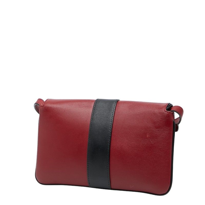 Gucci Ggmarmont Ally Crossbody Shoulder Bag 550129 Red Black Leather Women's