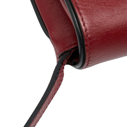 Gucci Ggmarmont Ally Crossbody Shoulder Bag 550129 Red Black Leather Women's