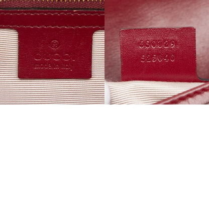 Gucci Ggmarmont Ally Crossbody Shoulder Bag 550129 Red Black Leather Women's