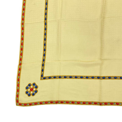 Chanel Scarf Large Silk Logo Coco Mark Yellow