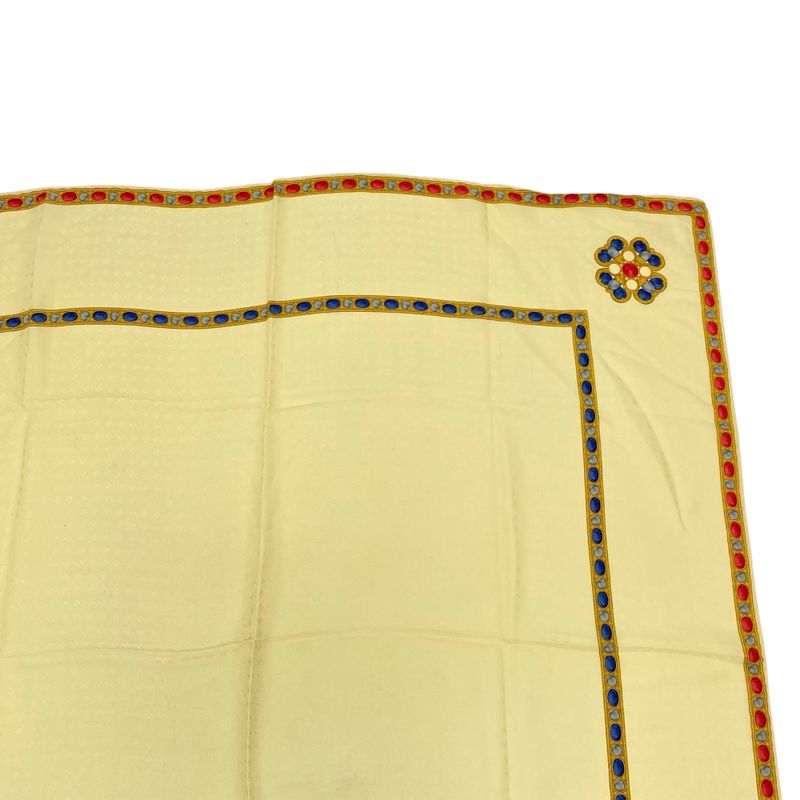 Chanel Scarf Large Silk Logo Coco Mark Yellow