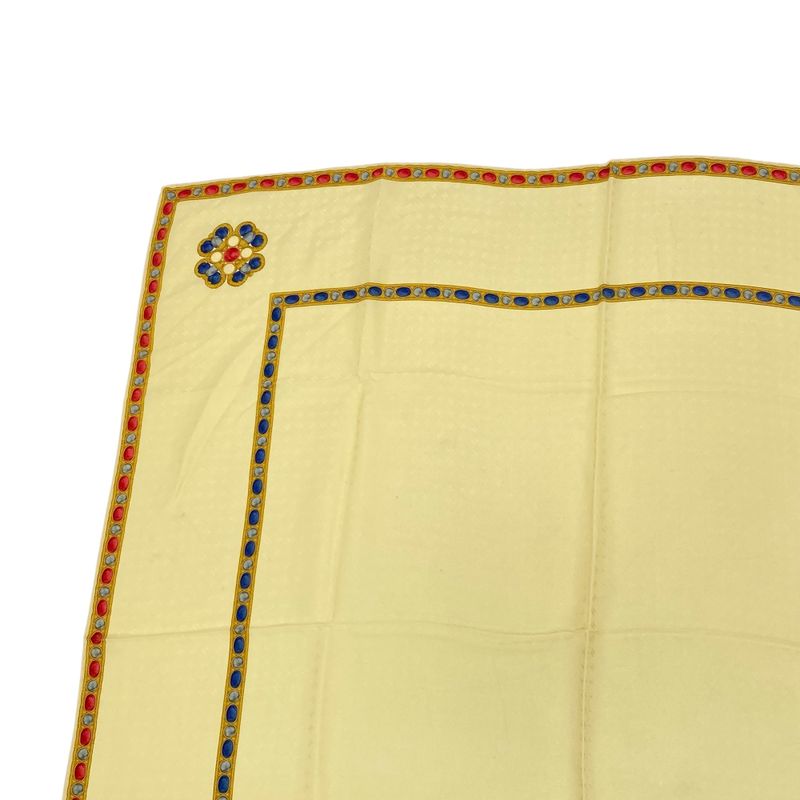 Chanel Scarf Large Silk Logo Coco Mark Yellow