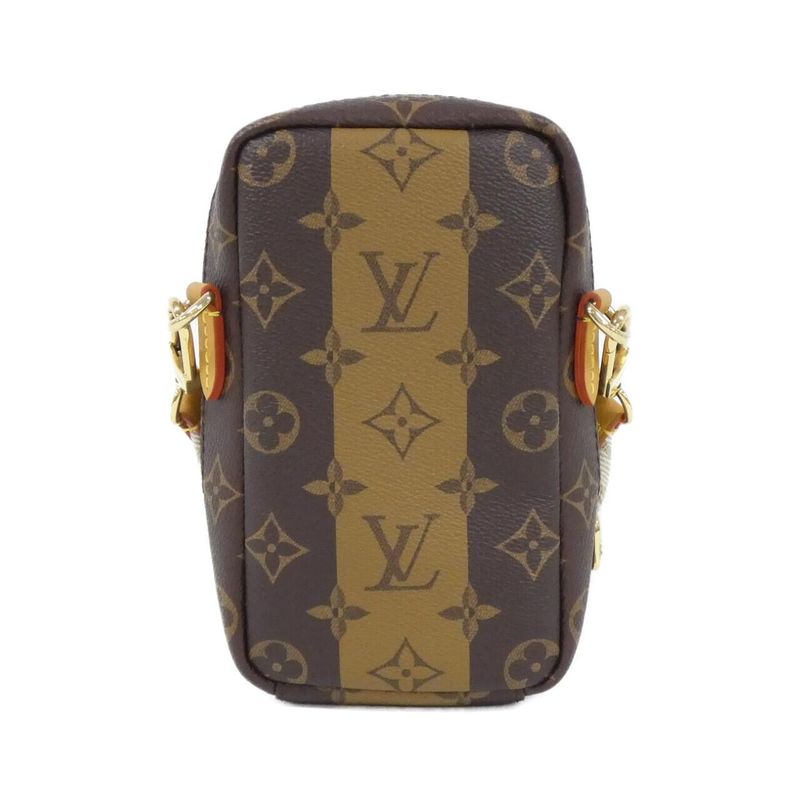 Louis Vuitton Monogram Stripe (LV Squared) Double Phone Pouch M81005 Shoulder