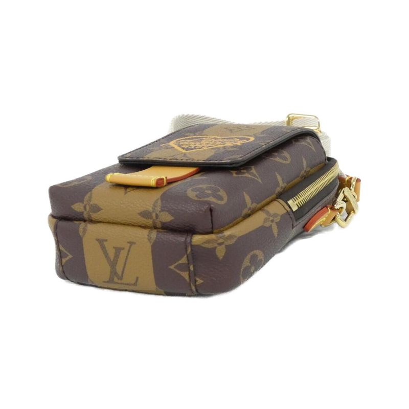 Louis Vuitton Monogram Stripe (LV Squared) Double Phone Pouch M81005 Shoulder