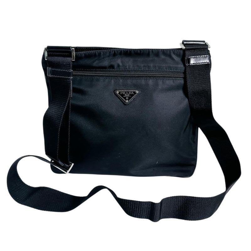 Prada Crossbody Body Bag Triangle Logo Shoulder Black
