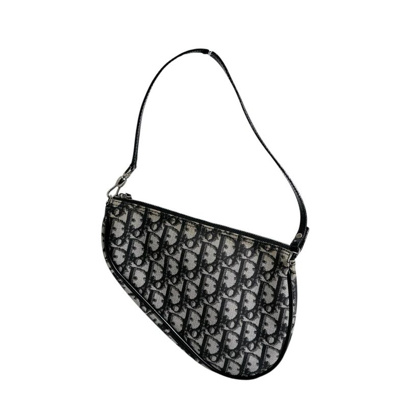 Dior Accessory Pouch Trotter Saddle Bag Handbag Black