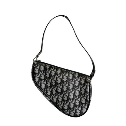 Dior Accessory Pouch Trotter Saddle Bag Handbag Black