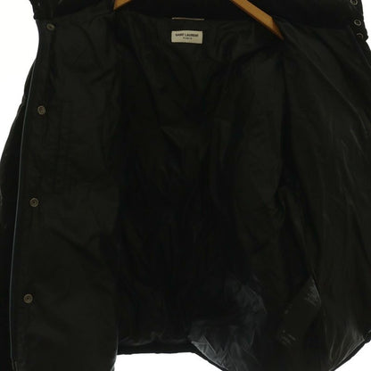 Saint Laurent Paris 671966 Down Jacket Outer Zip Up Snap Button 54 Black NR -