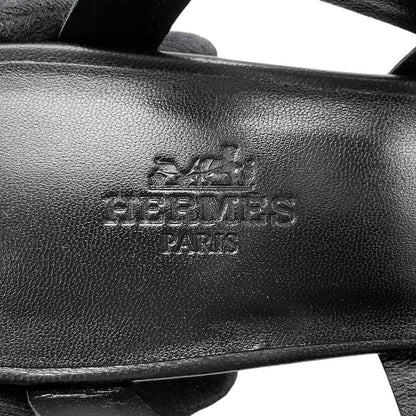 Hermes Sandals Lipari 70 Leather 38.5 Black