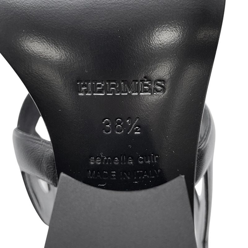 Hermes Sandals Lipari 70 Leather 38.5 Black