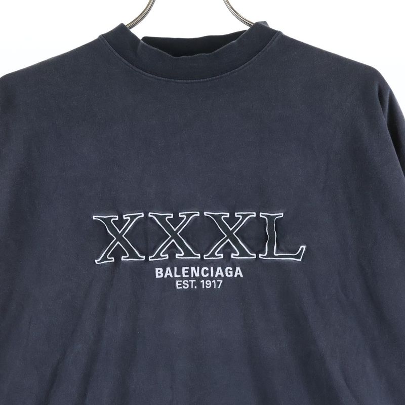 Balenciaga 22AW XXXL LOGO Embroided L S Tee Logo Embroidery Long Sleeve T-shirt