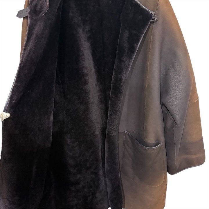 Loewe Mouton Lambskin Gradient Long Coat Brown