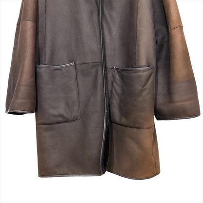 Loewe Mouton Lambskin Gradient Long Coat Brown