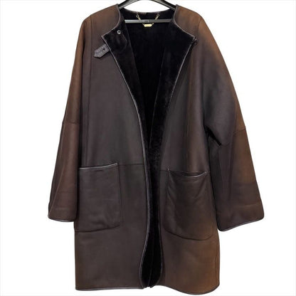 Loewe Mouton Lambskin Gradient Long Coat Brown