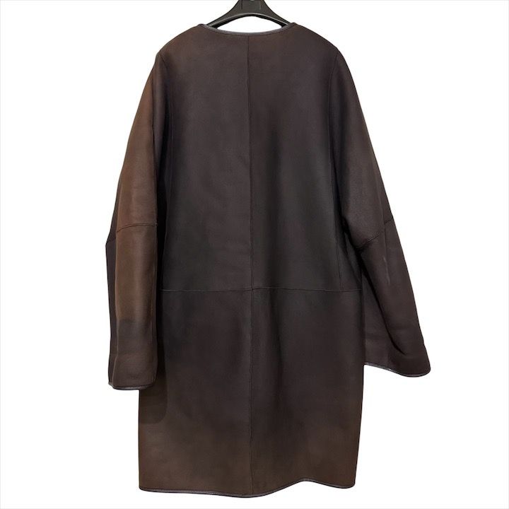 Loewe Mouton Lambskin Gradient Long Coat Brown