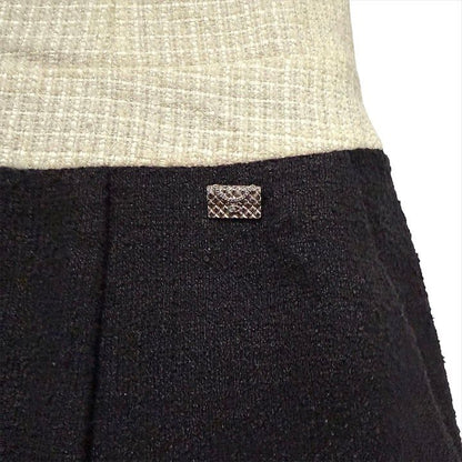 Chanel Ribbon Quilted CC Logo Chain Charm Tweed Dress 36