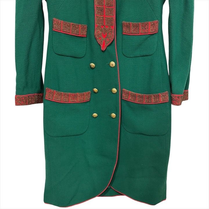 Chanel Super CC Logo Button Vintage Coat Jacket Green