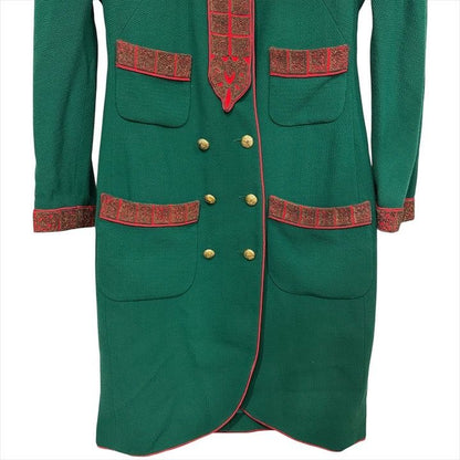Chanel Super CC Logo Button Vintage Coat Jacket Green