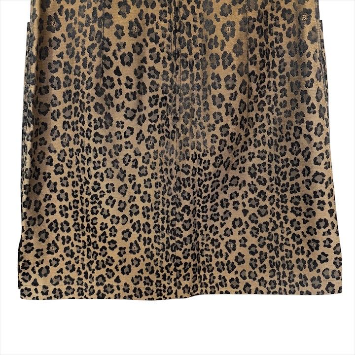 Fendi Leopard Pattern 40 Trapezoid Mini Skirt Brown