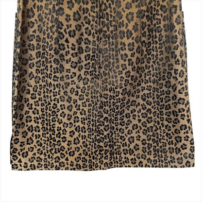 Fendi Leopard Pattern 40 Trapezoid Mini Skirt Brown