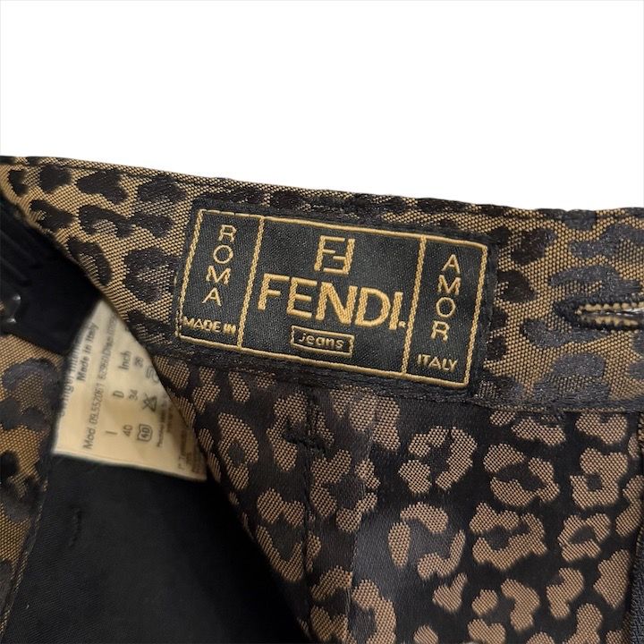 Fendi Leopard Pattern 40 Trapezoid Mini Skirt Brown