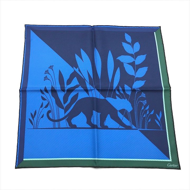 Cartier Panthère Silk Scarf Present Blue