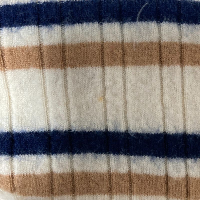 Louis Vuitton Striped Collar Polo Knit Sweater M Size Ivory Ladies Used