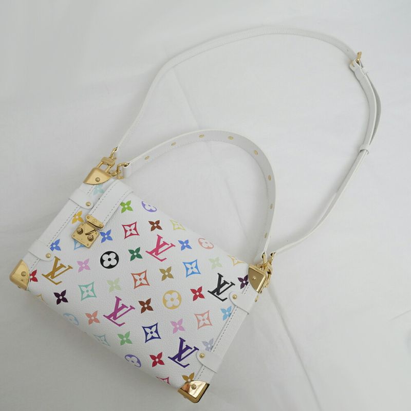 Louis Vuitton Side Trunk MM Takashi Murakami Shoulder Bag White