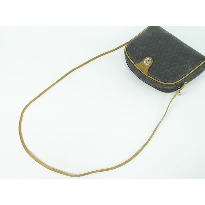 Christian Dior Honeycomb Pattern Shoulder Bag Pochette Black