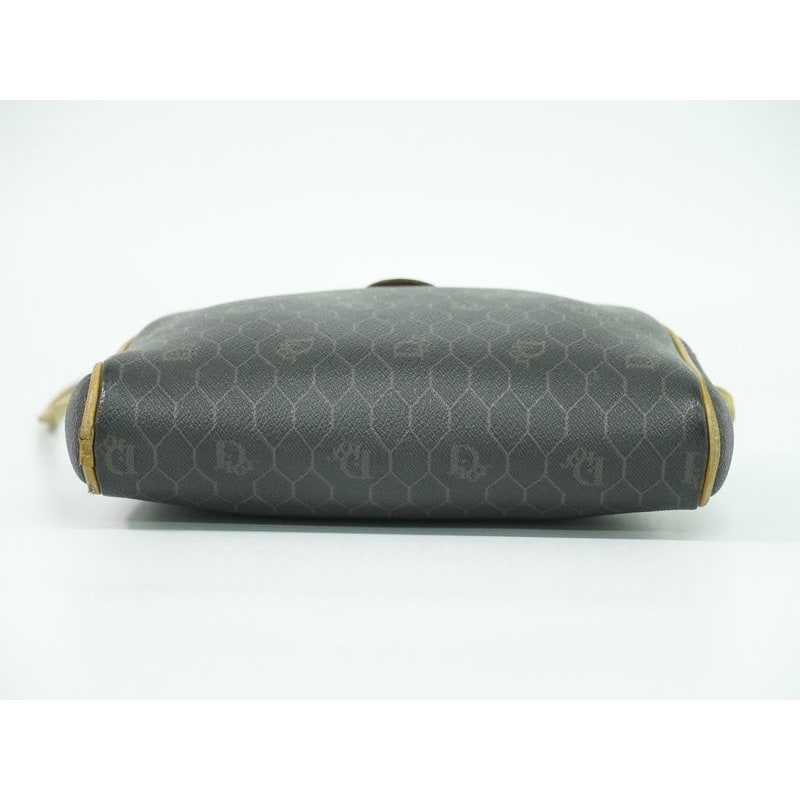 Christian Dior Honeycomb Pattern Shoulder Bag Pochette Black