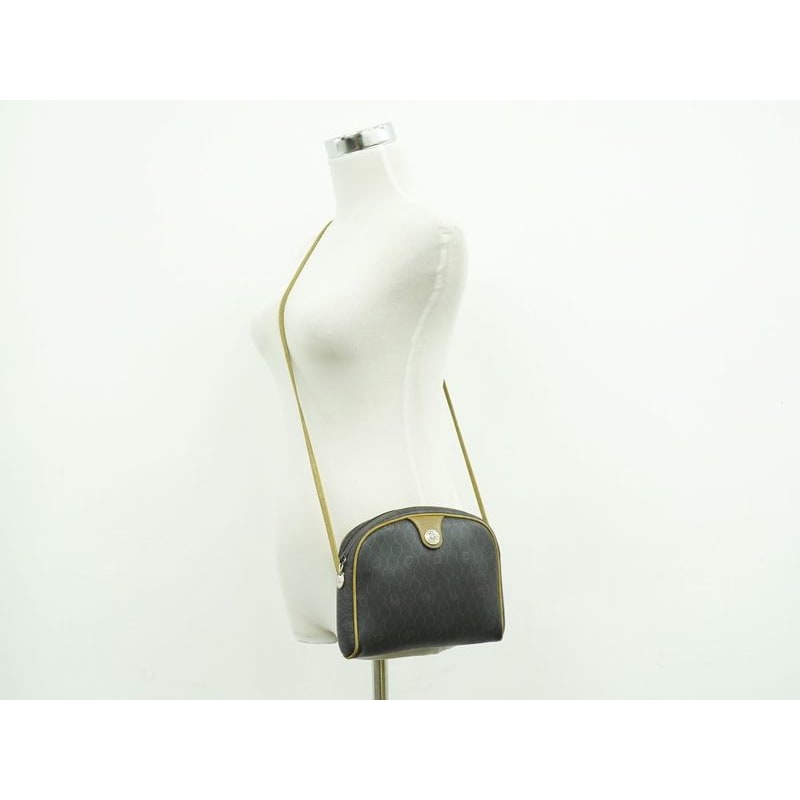 Christian Dior Honeycomb Pattern Shoulder Bag Pochette Black