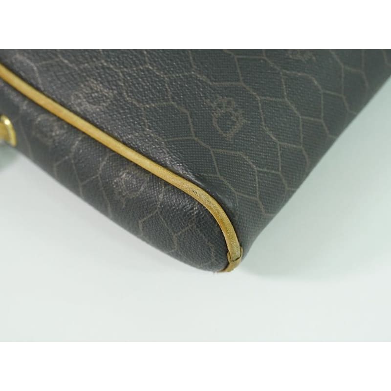 Christian Dior Honeycomb Pattern Shoulder Bag Pochette Black