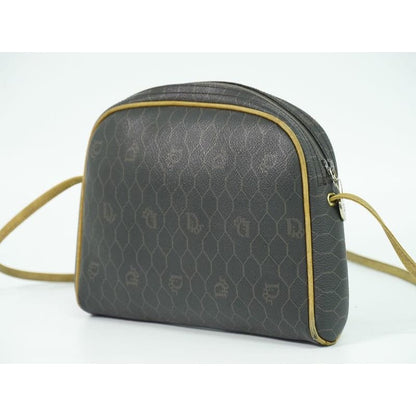 Christian Dior Honeycomb Pattern Shoulder Bag Pochette Black