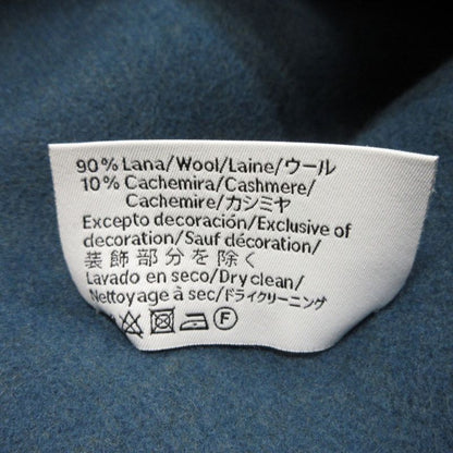 Loewe Anagram Embroidery Cashmere Blend Fringe Bicolor Muffler Khaki Blue