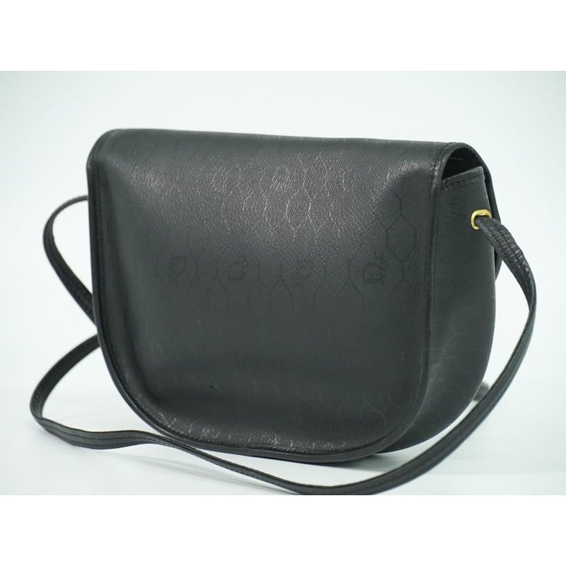 Christian Dior Honeycomb Pattern Shoulder Bag Pochette Black