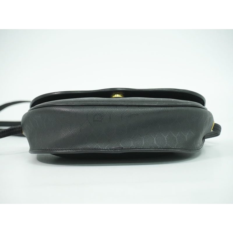 Christian Dior Honeycomb Pattern Shoulder Bag Pochette Black