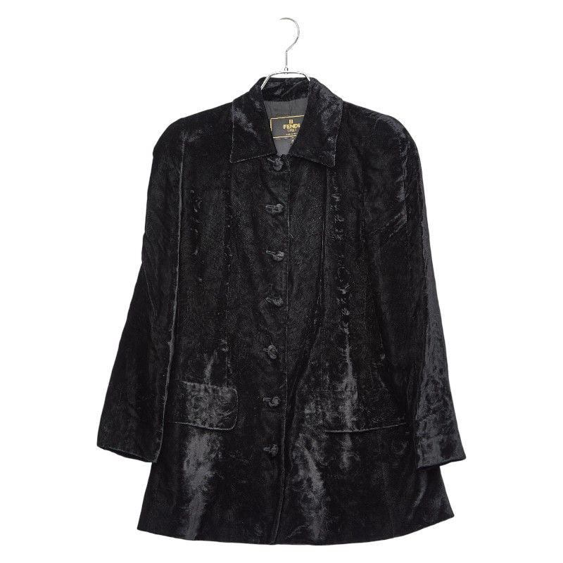 Fendi Setup Jacket Skirt Size 44 Black Velor Women's Fendi