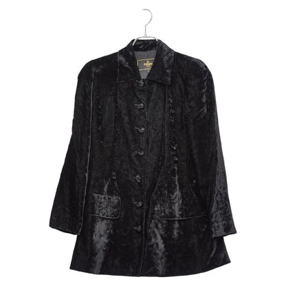 Fendi Setup Jacket Skirt Size 44 Black Velor Women's Fendi