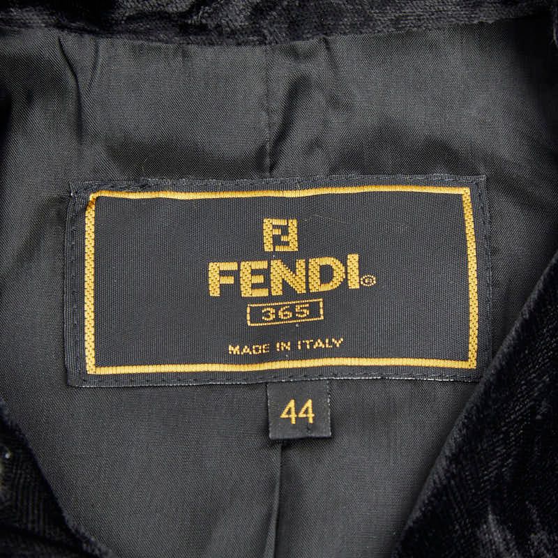Fendi Setup Jacket Skirt Size 44 Black Velor Women's Fendi