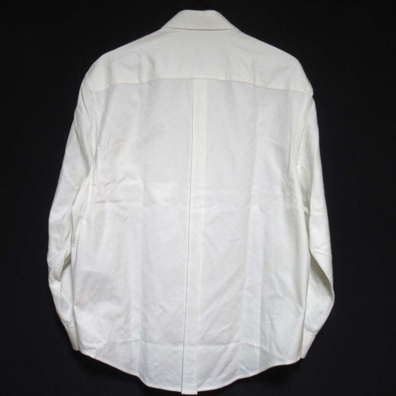 24SS Gucci GG Logo Embroidery BD Long Sleeve Oxford Shirt 742711 Size 46 170