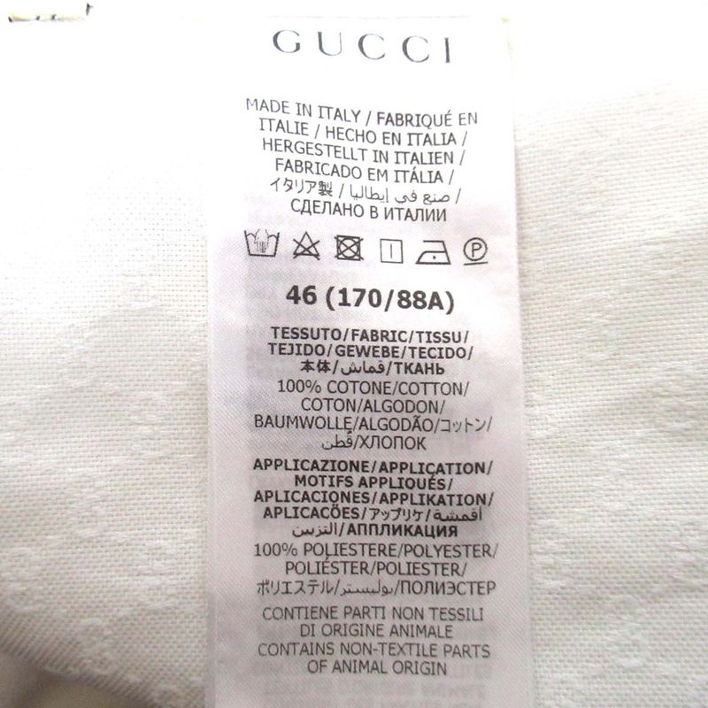 24SS Gucci GG Logo Embroidery BD Long Sleeve Oxford Shirt 742711 Size 46 170