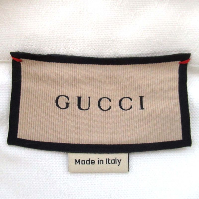 24SS Gucci GG Logo Embroidery BD Long Sleeve Oxford Shirt 742711 Size 46 170